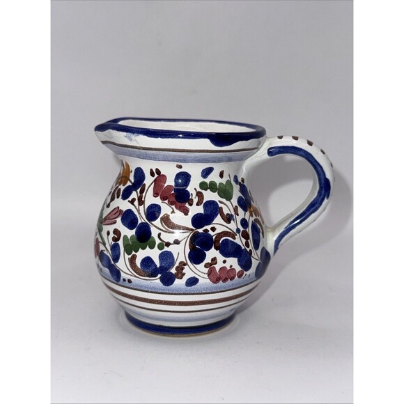 VINTAGE deruta Italian Pottery Small Pitcher Handpainted - Picture 1 of 8
